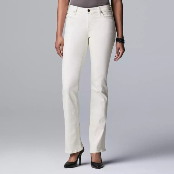 Simply Vera Vera Wang Denim - Simply Vera Vera Wang White Boot Cut Denim
